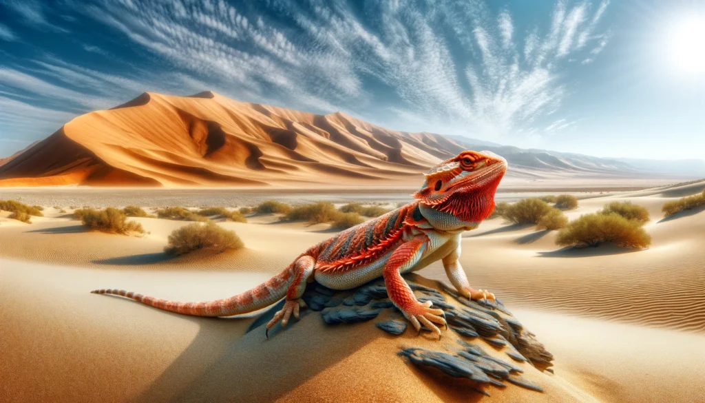"Informative graphic titled 'Everything You Need to Know about the Red Bearded Dragon', featuring key facts and care tips for Red Bearded Dragons.